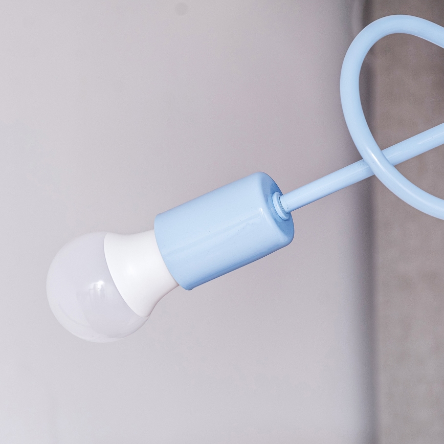 Overflademonteret loftlampe OXFORD 3xE27/15W/230V blå