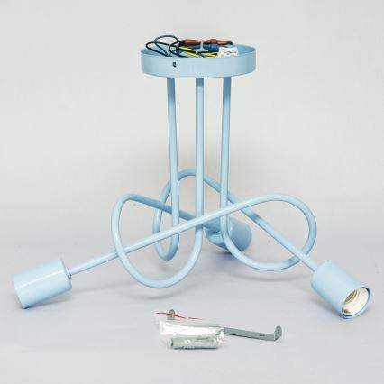 Overflademonteret loftlampe OXFORD 3xE27/15W/230V blå