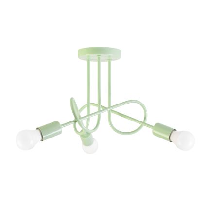 Overflademonteret loftlampe OXFORD 3xE27/15W/230V grøn