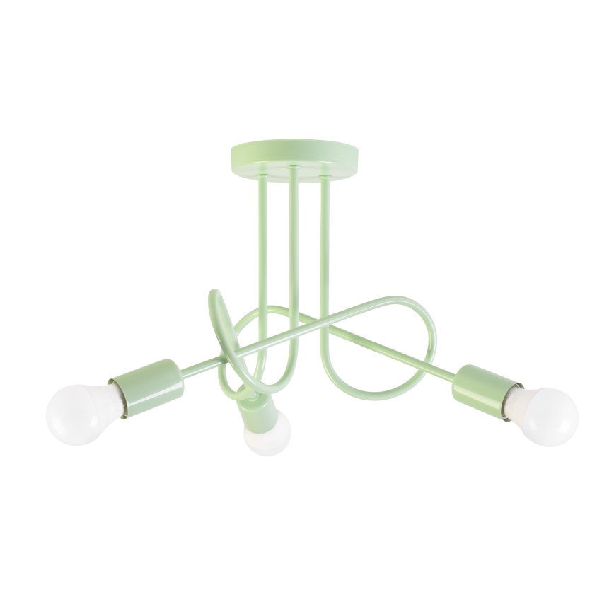 Overflademonteret loftlampe OXFORD 3xE27/15W/230V grøn