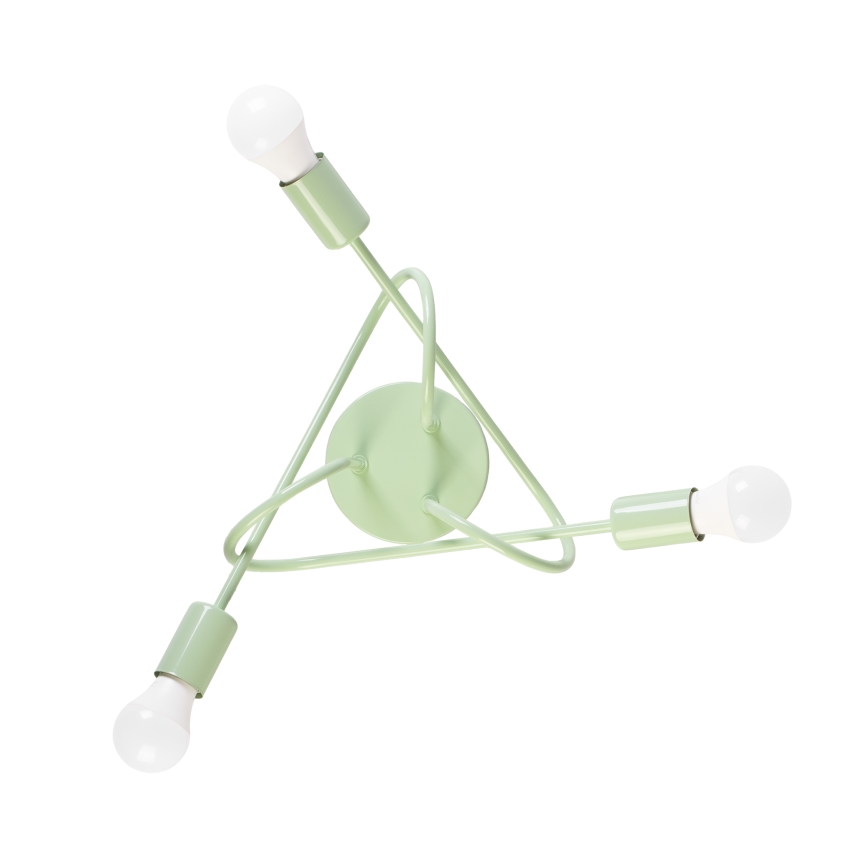 Overflademonteret loftlampe OXFORD 3xE27/15W/230V grøn