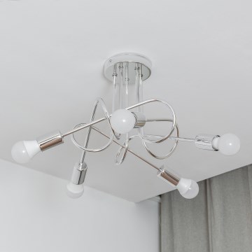 Overflademonteret loftlampe OXFORD 5xE27/15W/230V blank krom