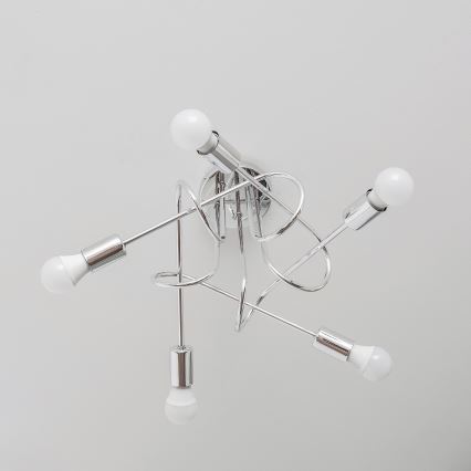 Overflademonteret loftlampe OXFORD 5xE27/15W/230V blank krom