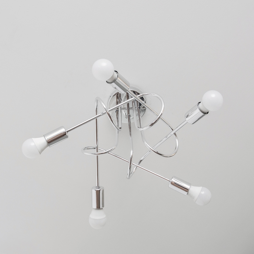 Overflademonteret loftlampe OXFORD 5xE27/15W/230V blank krom
