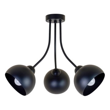 Overflademonteret loftlampe QUEEN 3xE27/15W/230V sort