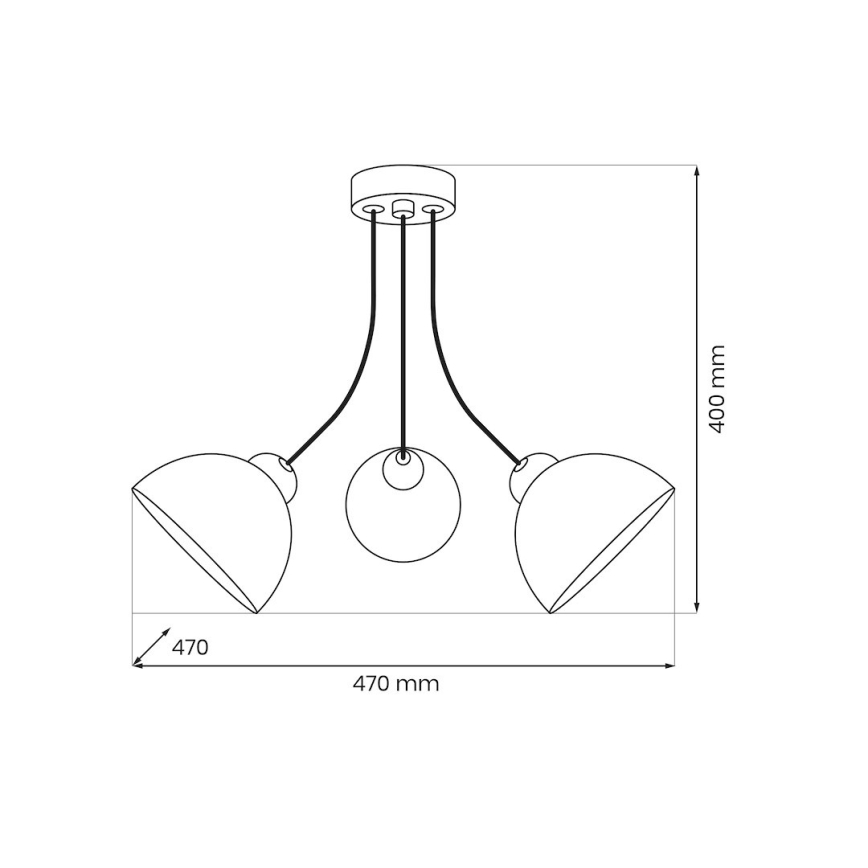 Overflademonteret loftlampe QUEEN 3xE27/15W/230V sort