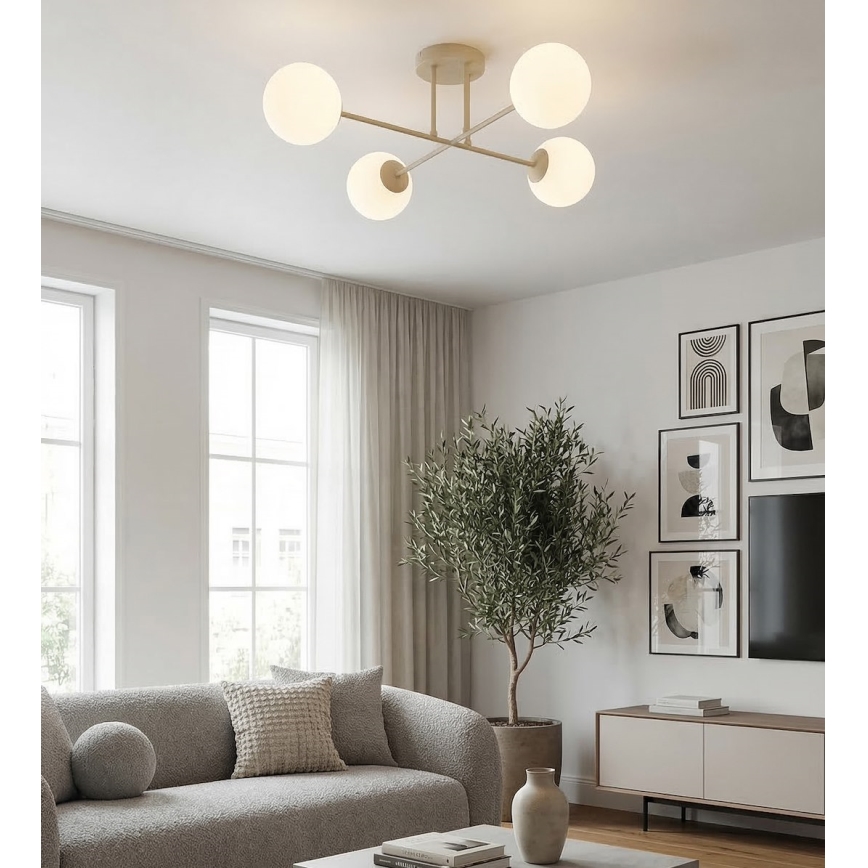 Overflademonteret loftlampe ROMA 4xE14/10W/230V beige
