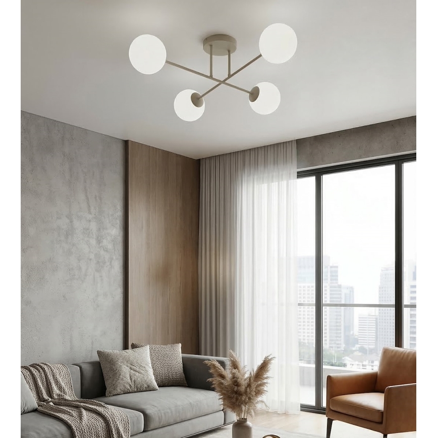 Overflademonteret loftlampe ROMA 4xE14/10W/230V beige