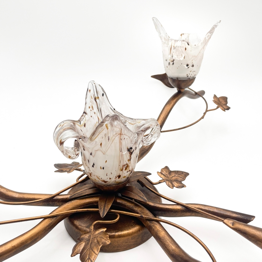 Overflademonteret loftlampe ROZETA 4xE14/40W/230V bronzefarvet