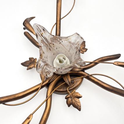 Overflademonteret loftlampe ROZETA 4xE14/40W/230V bronzefarvet