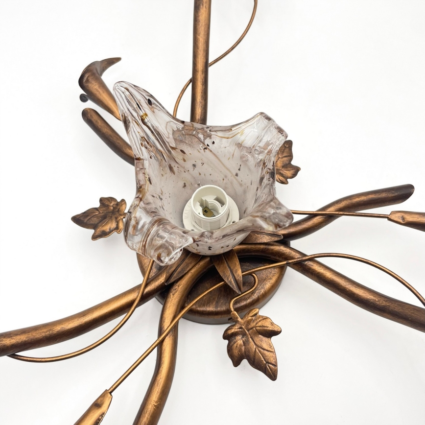 Overflademonteret loftlampe ROZETA 4xE14/40W/230V bronzefarvet