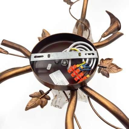 Overflademonteret loftlampe ROZETA 4xE14/40W/230V bronzefarvet