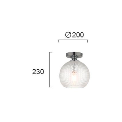 Overflademonteret loftlampe TALISA 1xE27/40W/230V sort krom