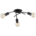 Overflademonteret loftlampe TORIZO 3xE27/15W/230V sort