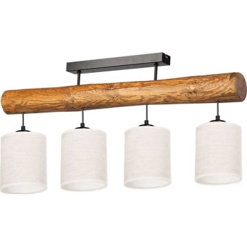 Overflademonteret loftlampe TRENO 4xE27/25W/230V i fyrretræ