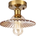 Overflademonteret loftlampe TRISH 1xE27/15W/230V guldfarvet/røget beige