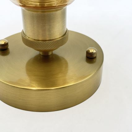 Overflademonteret loftlampe TRISH 1xE27/15W/230V guldfarvet/røget beige