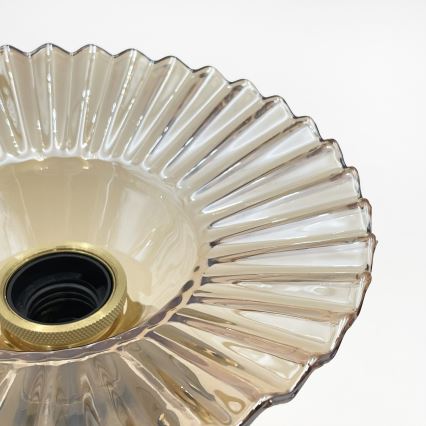 Overflademonteret loftlampe TRISH 1xE27/15W/230V guldfarvet/røget beige