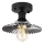 Overflademonteret loftlampe TRISH 1xE27/15W/230V sort/røget sort