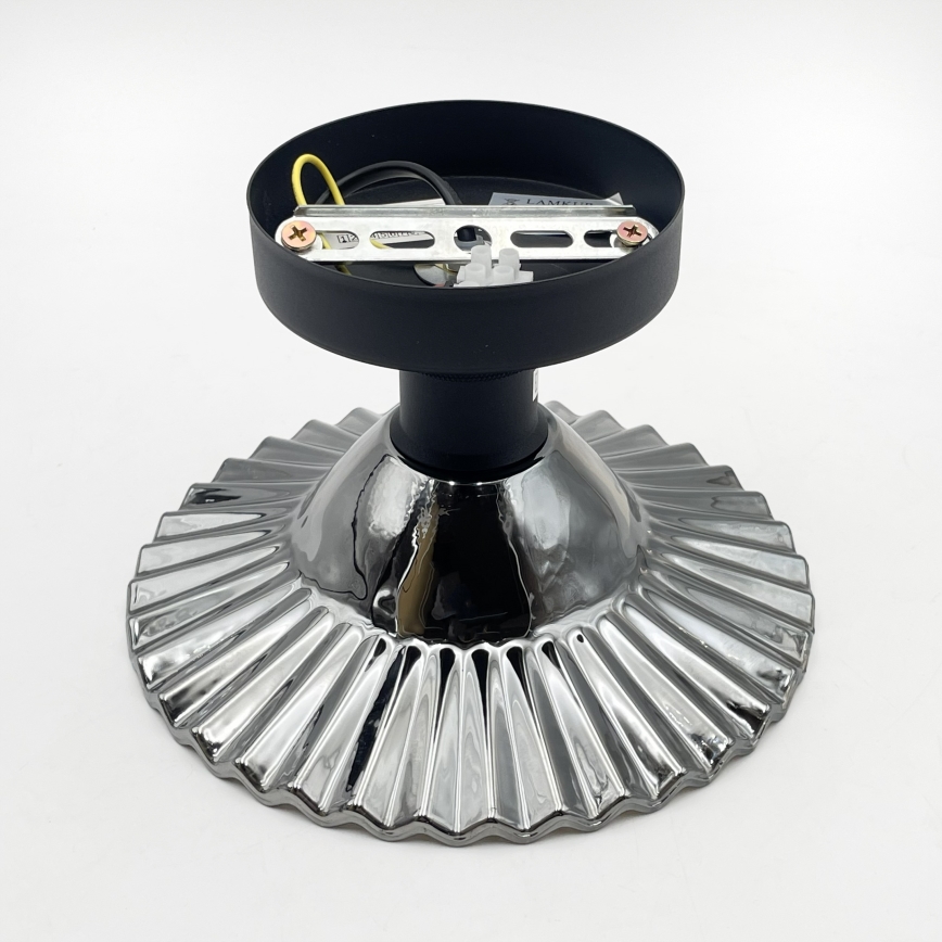 Overflademonteret loftlampe TRISH 1xE27/15W/230V sort/røget sort