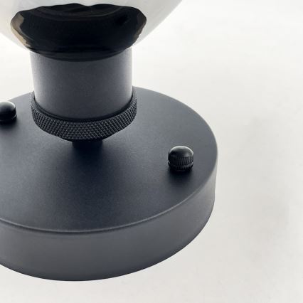 Overflademonteret loftlampe TRISH 1xE27/15W/230V sort/røget sort