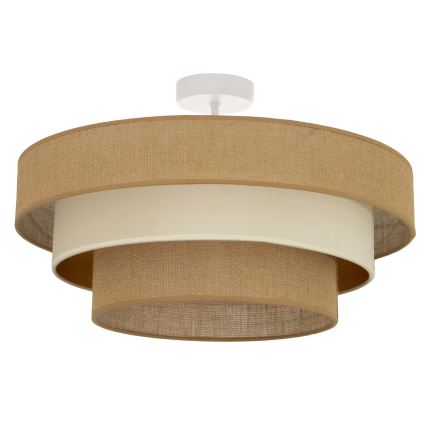 Overflademonteret loftlampe WENTA 1xE27/60W/230V, Ø 50 cm, jute/beige