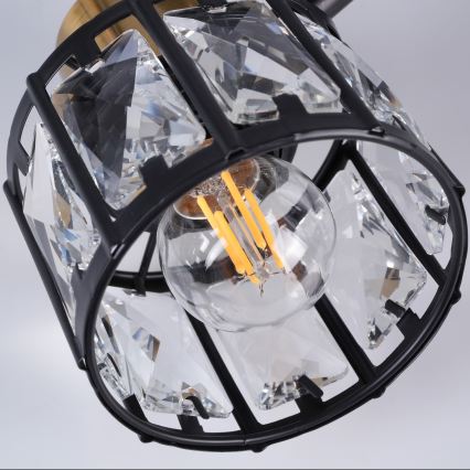 Overflademonteret loftlampe ZAHARA 5xE27/10W/230V sort