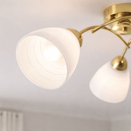Overflademonteret lysekrone CLARA 3xE27/15W/230V, guld