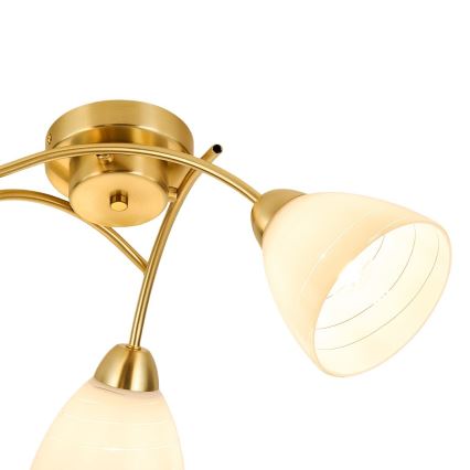 Overflademonteret lysekrone CLARA 3xE27/15W/230V, guld