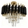 Overflademonteret lysekrone CRISTAL, 5 x E14, 10 W pr. pære, 230 V, Ø 38 cm, sort/guld