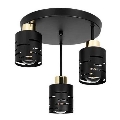 Overflademonteret lysekrone ELEN 3xE27/35W/230V sort/guld