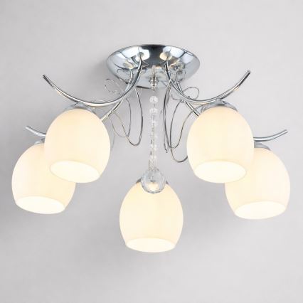 Overflademonteret lysekrone ELLA 5xE27/15W/230V poleret krom