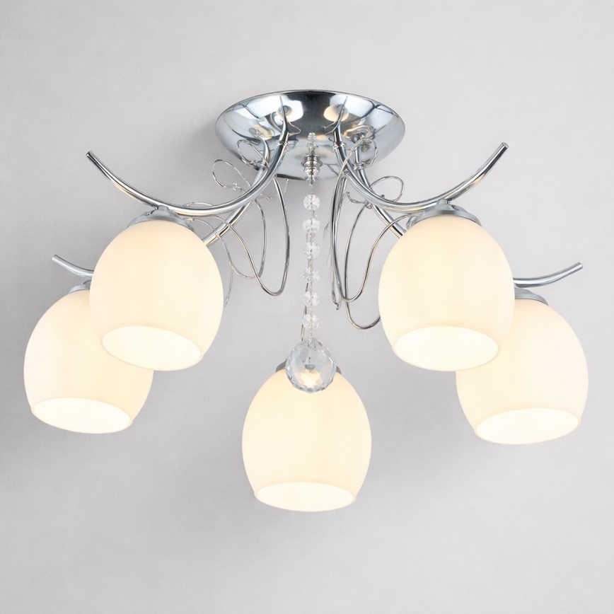 Overflademonteret lysekrone ELLA 5xE27/15W/230V poleret krom