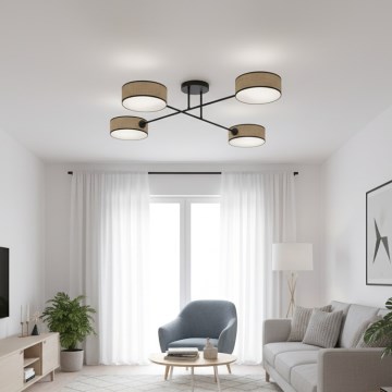 Overflademonteret lysekrone MAGA 4xE14/10W/230V beige