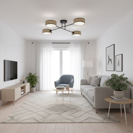 Overflademonteret lysekrone MAGA 4xE14/10W/230V beige