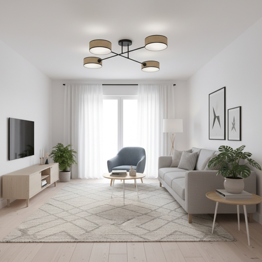 Overflademonteret lysekrone MAGA 4xE14/10W/230V beige