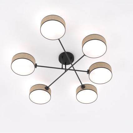 Overflademonteret lysekrone MAGA 6xE14/10W/230V beige