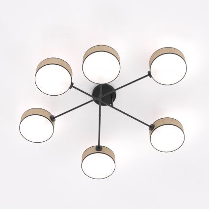Overflademonteret lysekrone MAGA 6xE14/10W/230V beige