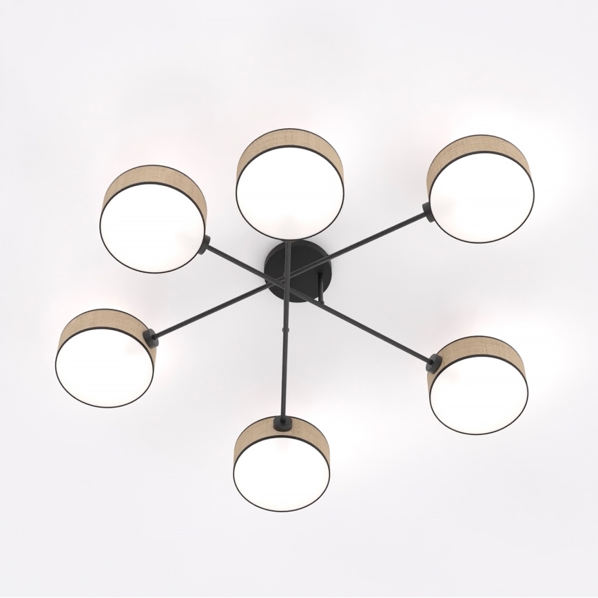 Overflademonteret lysekrone MAGA 6xE14/10W/230V beige