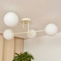 Overflademonteret lysekrone MOON 4xE27/15W/230V cremefarvet