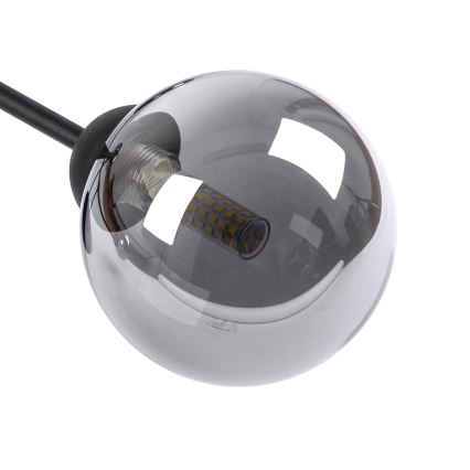 Overflademonteret lysekrone OBSIDIAN 4x G9/10W/230V sort/røget grå