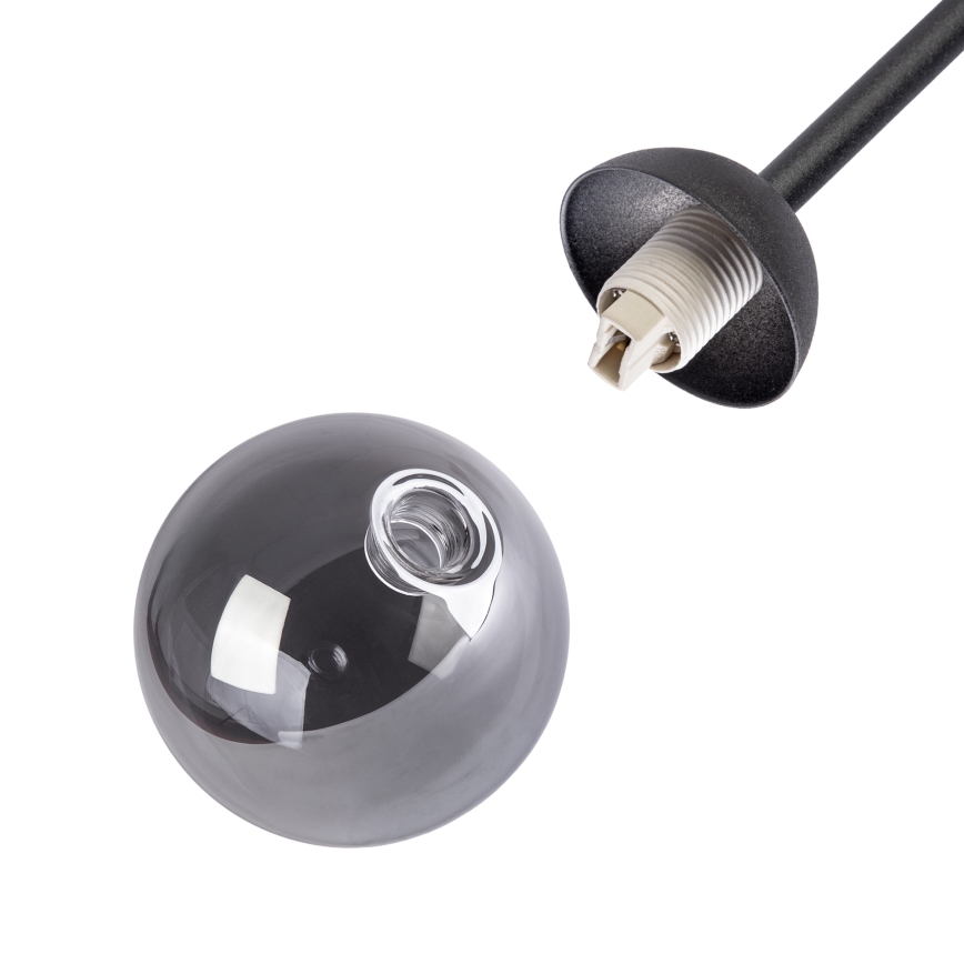 Overflademonteret lysekrone OBSIDIAN 4x G9/10W/230V sort/røget grå