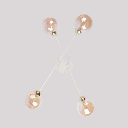 Overflademonteret lysekrone OBSIDIAN 4xG9/10W/230V – creme/guld/røget beige