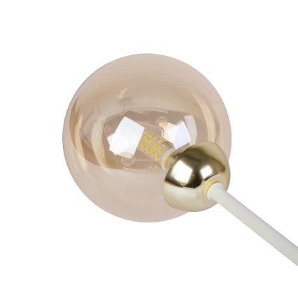 Overflademonteret lysekrone OBSIDIAN 4xG9/10W/230V – creme/guld/røget beige