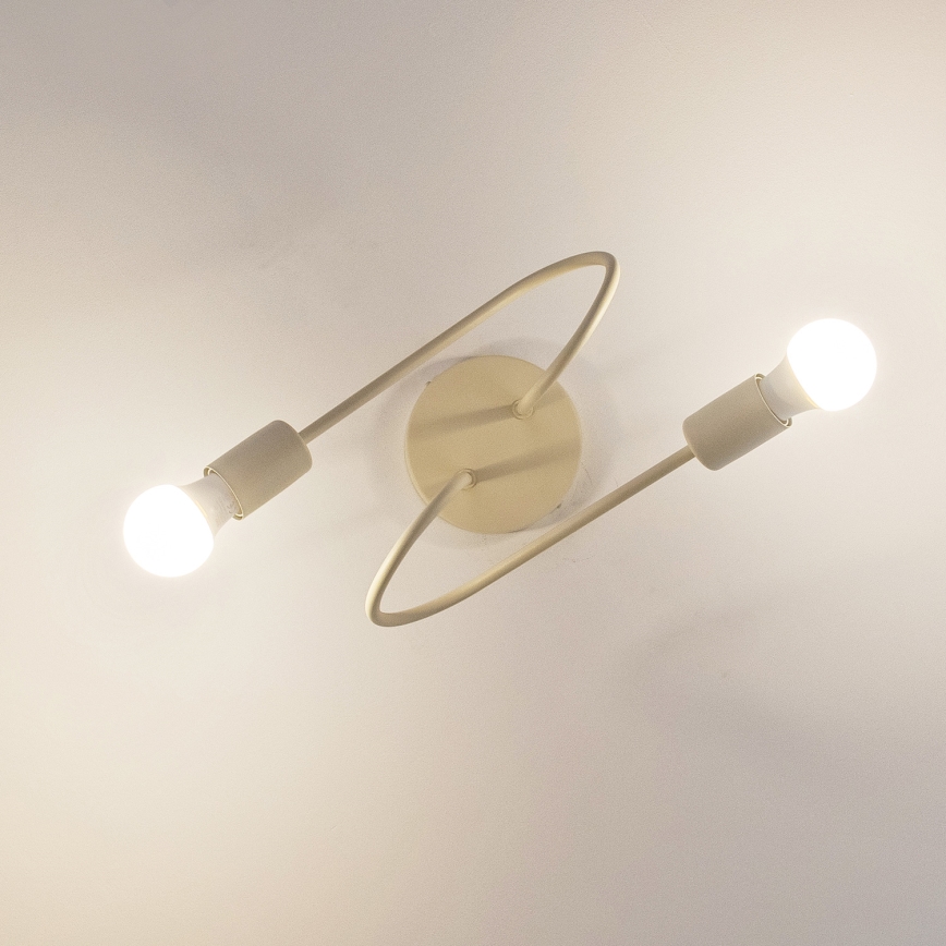 Overflademonteret lysekrone OXFORD 2xE27/15W/230V cremefarvet