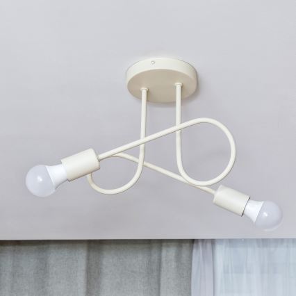 Overflademonteret lysekrone OXFORD 2xE27/15W/230V cremefarvet