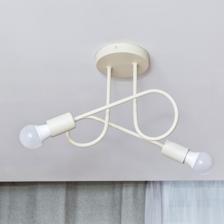 Overflademonteret lysekrone OXFORD 2xE27/15W/230V cremefarvet