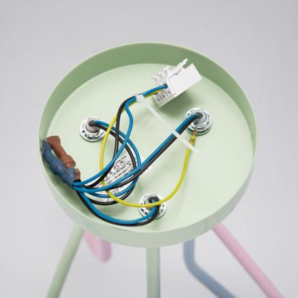 Overflademonteret lysekrone OXFORD 3xE27/15W/230V grøn/lyserød/blå