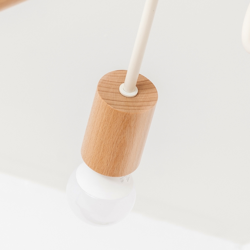 Overflademonteret lysekrone OXFORD 5xE27/15W/230V fyrretræ/creme