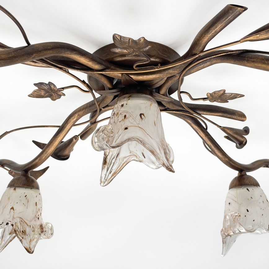 Overflademonteret lysekrone ROZETA 5xE14/40W/230V, bronzefarvet